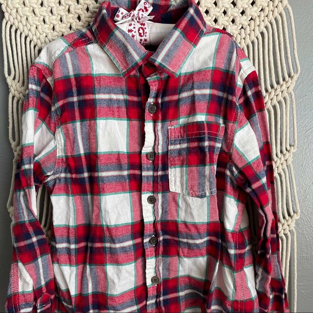 Cat & Jack Unisex Red Flannel Shirt sz. 8/10